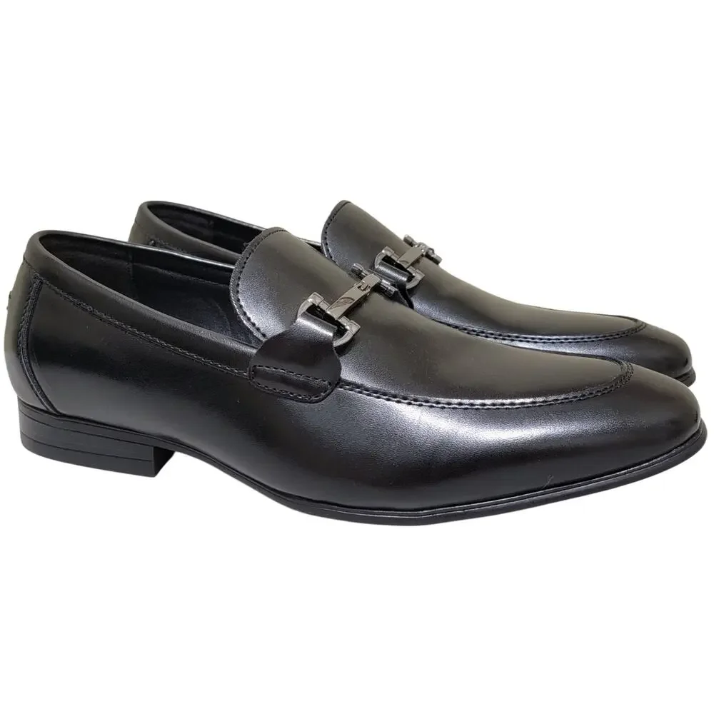 Alfani Men Otis Slip On Horse Bit Loafers Size US 13M Black Faux Leather